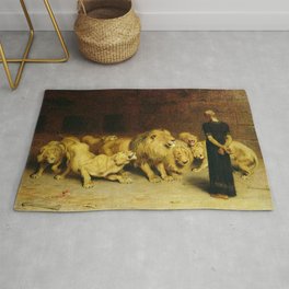 Daniel In The Lions Den 1872 By Briton Riviere Area & Throw Rug