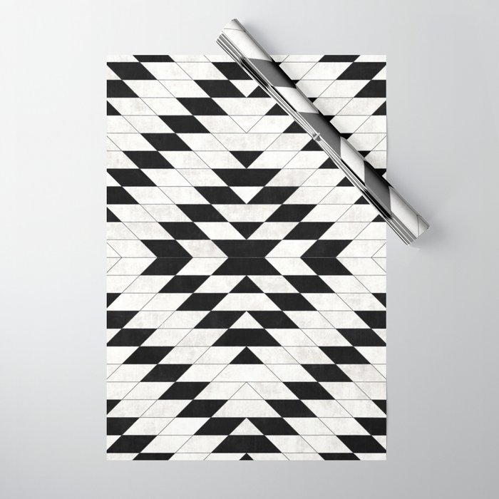 Urban Tribal Pattern No.15 - Aztec - White Concrete Wrapping Paper