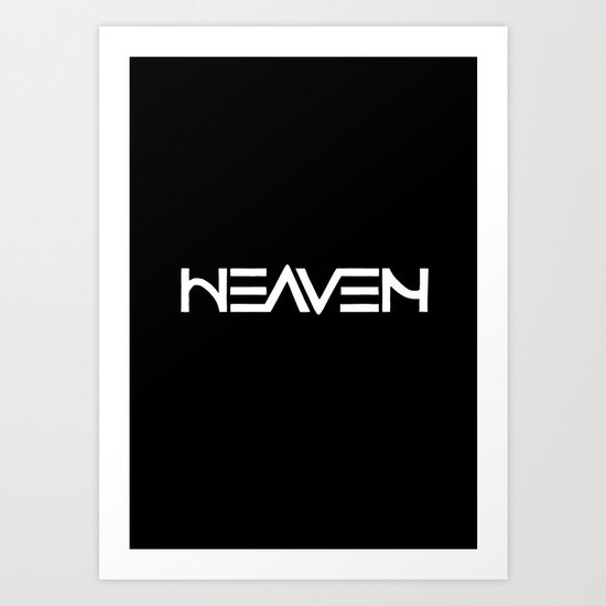 Heaven - Ambigram series (Black) Art Print