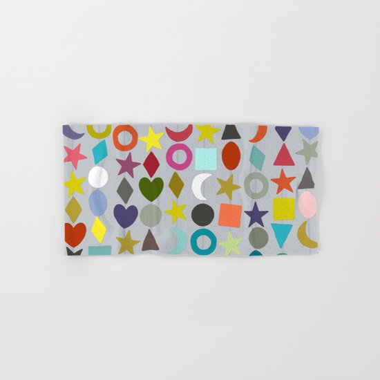 geo garland silver Hand & Bath Towel