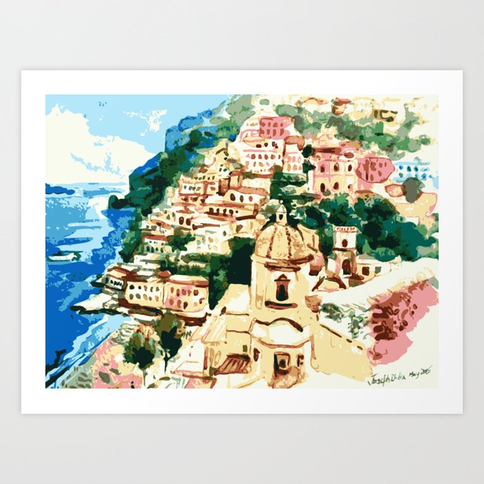 Positano Amalfi Coast Italy Art Print