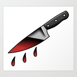 bloody knife Art Print