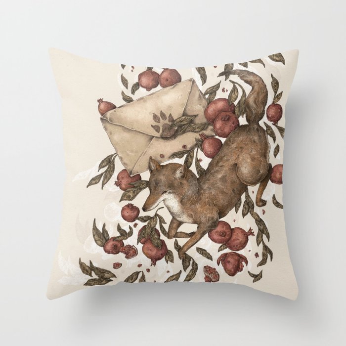 Coyote Love Letters Throw Pillow