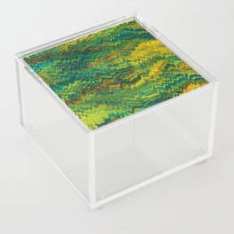 Abstract Organic Pattern Green and Yellow Acrylic Box