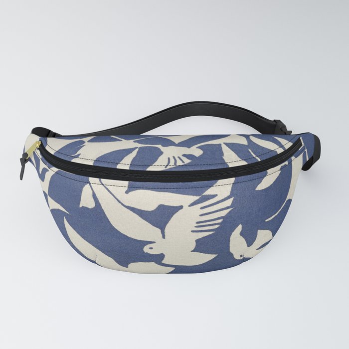 Pigeons in White and Blue Fanny Pack