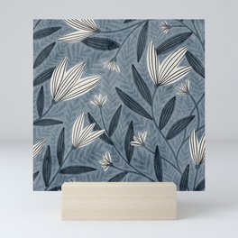 Letitia Floral (blue) Mini Art Print