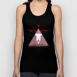 Skull and Horns double Red Pyramid Tank Top