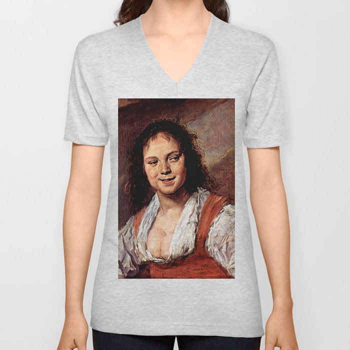 Frans Hals "Young woman (The Gypsy Girl)" V Neck T Shirt