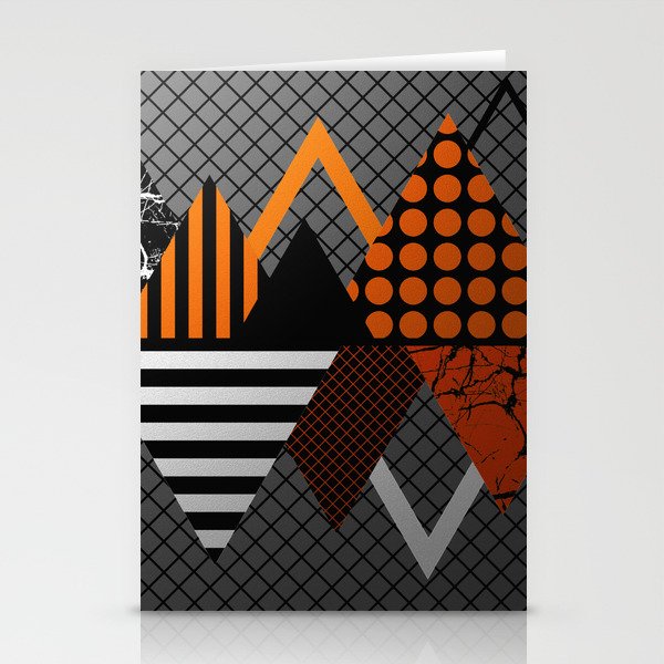 Industrial Geometry - Metallic, geometric, bronze, silver and gold, textured, patterned artwork Stationery Cards
