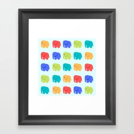 Infinite Rainbow Elephants Framed Art Print