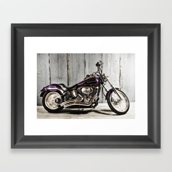Purple Harley Softail Framed Art Print