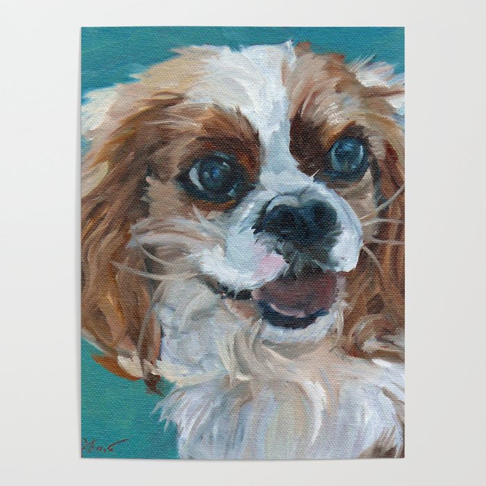 Happy Pup Dog Portrait Poster by BarkingDogCreationsStudio Society6