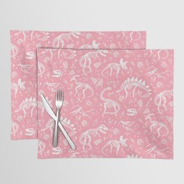 Excavated Dinosaur Fossils in Candy Pink Placemat
