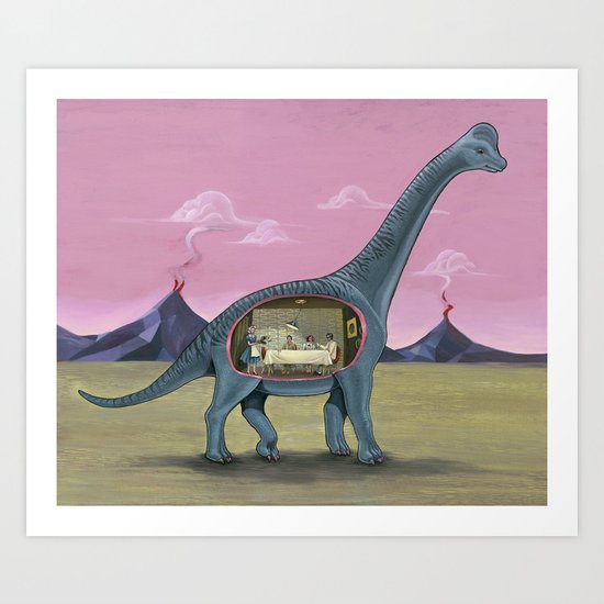 Home Sweet Brachiosaurus Art Print