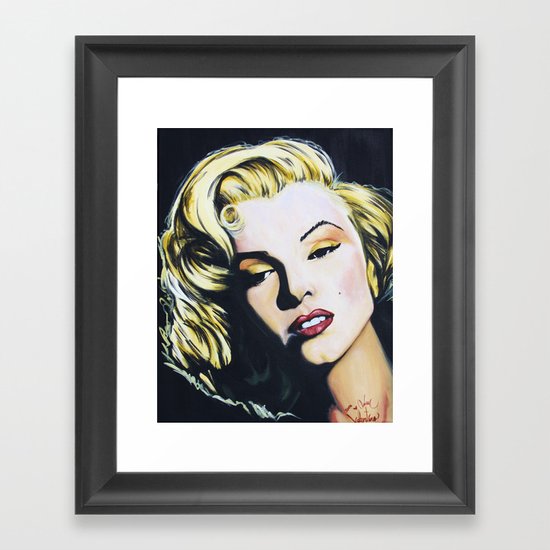 Marilyn Monroe acrylic painting print by Adam Valentino Framed Art Print
