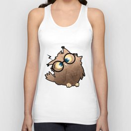 Cute Magical Owl with Eyeglasses Unisex Tank Top