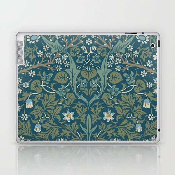 William Morris Vintage Blackthorn Teal 1892 Laptop & iPad Skin