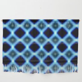 Blue Black Diagonal Fuzz Background Pattern. Wall Hanging