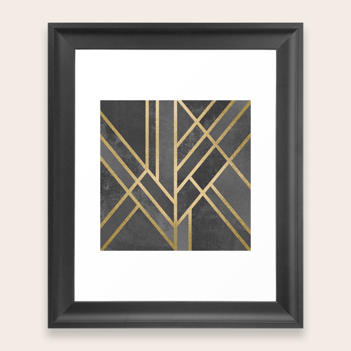 Art Deco Geometry 1 Framed Art Print by Elisabeth Fredriksson Society6