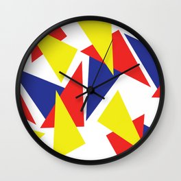 Colorful Primary Color Triangle Pattern Wall Clock
