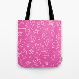 Girly Whiteboard Doodles - Sweet Pink Tote Bag