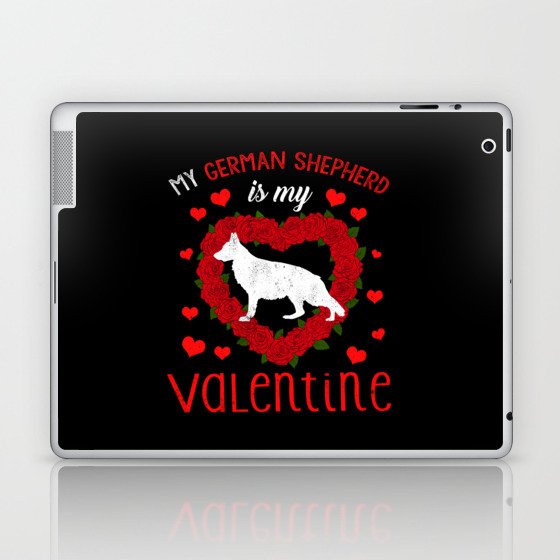 Dog Animal Hearts Dog Shepherd My Valentines Day Laptop & iPad Skin