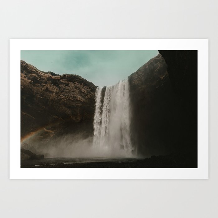 Iceland Waterfall x Skógafoss Art Print