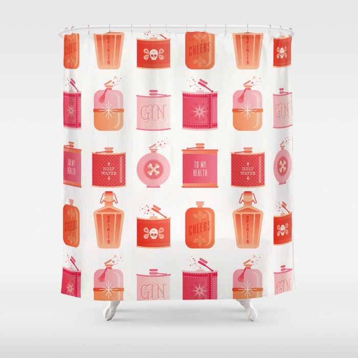 Flask Collection – Pink/Peach Ombré Palette Shower Curtain