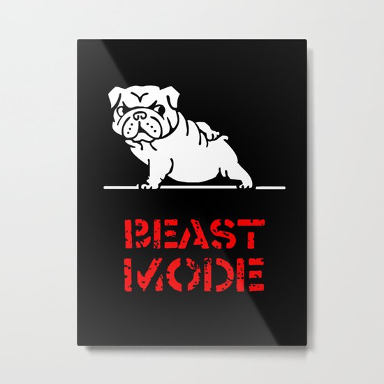Beast Mode English Bulldog Metal Print