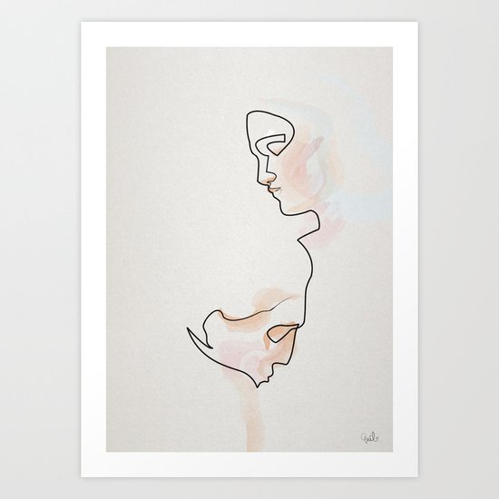 One line éternelle idole 3 Art Print