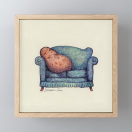 Couch Potato Pun Framed Mini Art Print