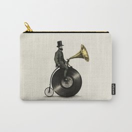 Music Man Carry-All Pouch | Drawing, Cycling, Curated, Illustration, Music, People, Vintage, Victorian, Pennyfarthing, Vinyl 