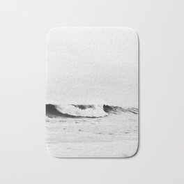 Minimalist Black and White Ocean Wave Photograph Bath Mat | Grunge, Minimalist, Wave, Ocean Photography, Digital, Film, Sea, Photo, Iamlaurael, Wall Art 
