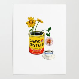 El Café - Coffee Loteria Card no 2 / white background Poster