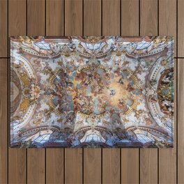 Assumption of Mary - Wilhering Abbey Church Ceiling Mural 1741 Outdoor Rug