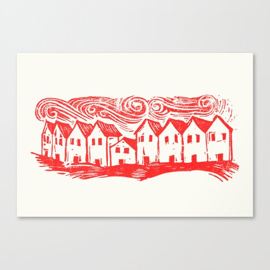 Sad Row (Red) Canvas Print