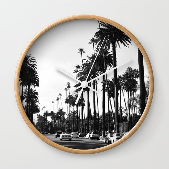 Los Angeles Black and White Wall Clock