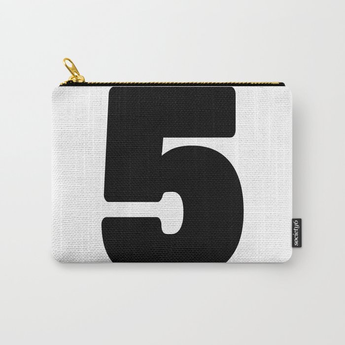 5 (Black & White Number) Carry-All Pouch
