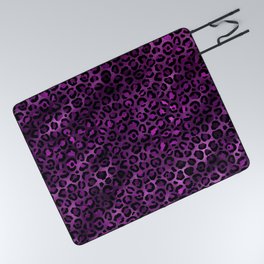 Purple and Gold Leopard Animal Print 03 Picnic Blanket
