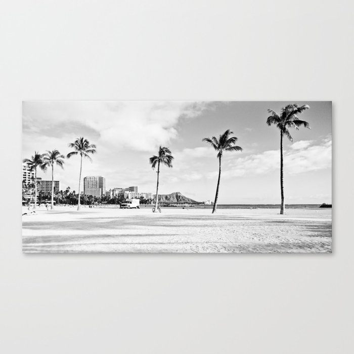Waikiki Beach Palm Trees Canvas Print