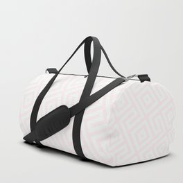 Girly Blush Pink White Geometric Abstract Argyle Pattern Duffle Bag