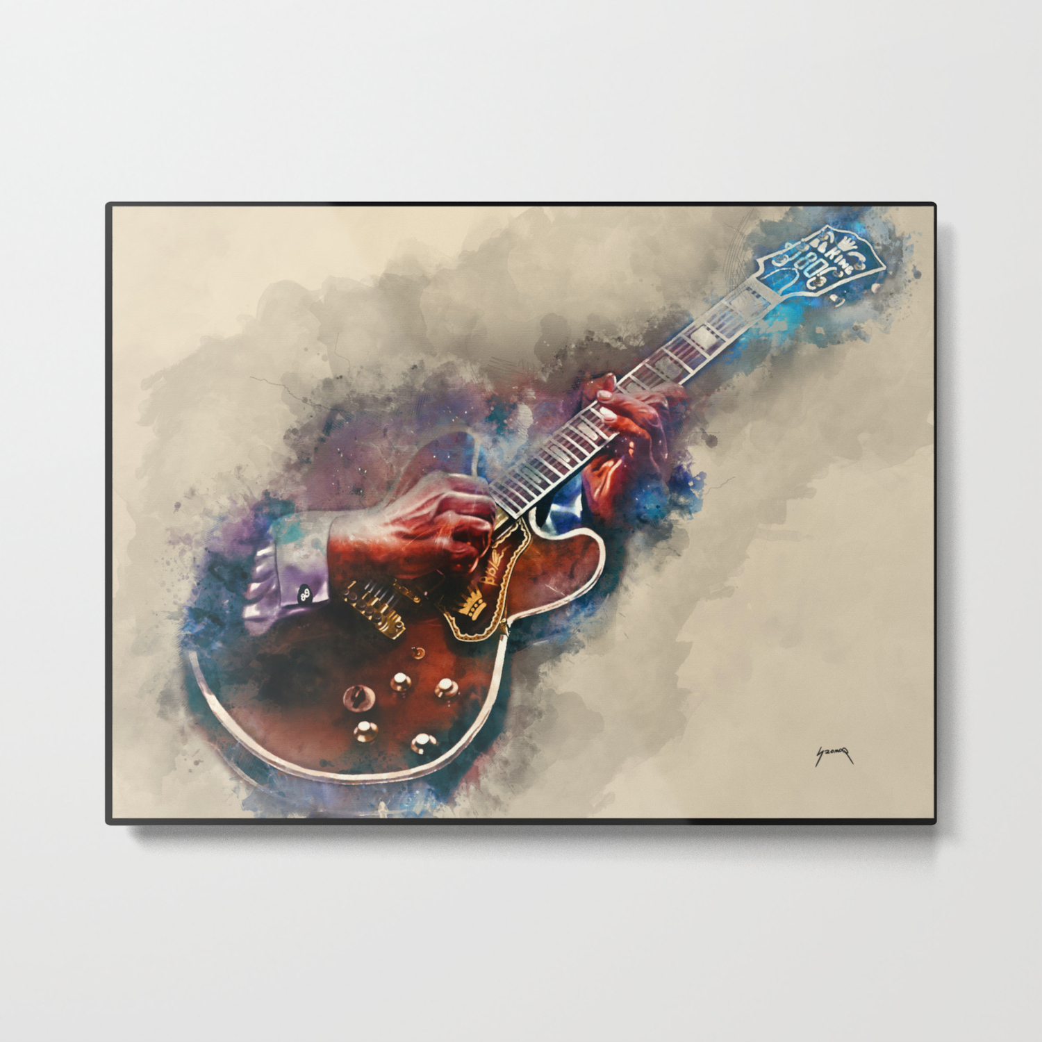 Bb King S Electric Guitar Guitar Wall Art Studio Decor Music