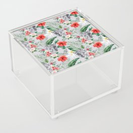 Red Flower Leopard Pattern Acrylic Box