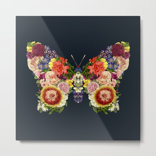 Spring Butterfly Floral Metal Print
