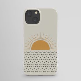 Sunrise Ocean -  Mid Century Modern Style iPhone Case
