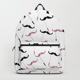Modern funny black faux rose gold cute mustache Backpack | White, Graphicdesign, Modern, Fauxgold, Blackandrosegold, Illustration, Black, Gold, Funny, Rosegoldmustache 