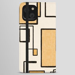 Piet Composition in Light Orange - Mid-Century Modern Minimalist Geometric Abstract iPhone Wallet Case