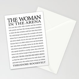 Daring Greatly, Woman in the Arena - The Man in the Arena Quote by Theodore Roosevelt Stationery Card