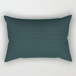 [ Thumbnail: Indigo & Green Colored Pattern of Stripes Rectangular Pillow ]