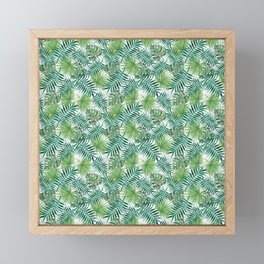 Mini Green Monstera Tropical Plant Pattern Framed Mini Art Print